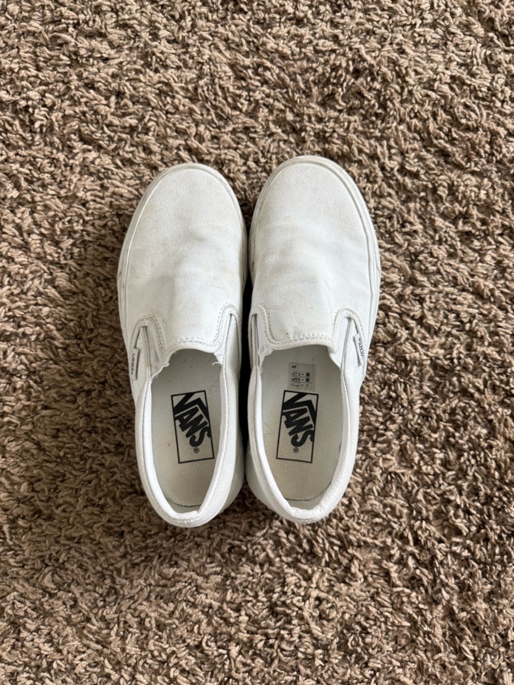 Vans White Slip-On Canvas Sneakers